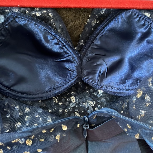 White By Soieblu Navy blue and Silver Dress - Picture 8 of 8